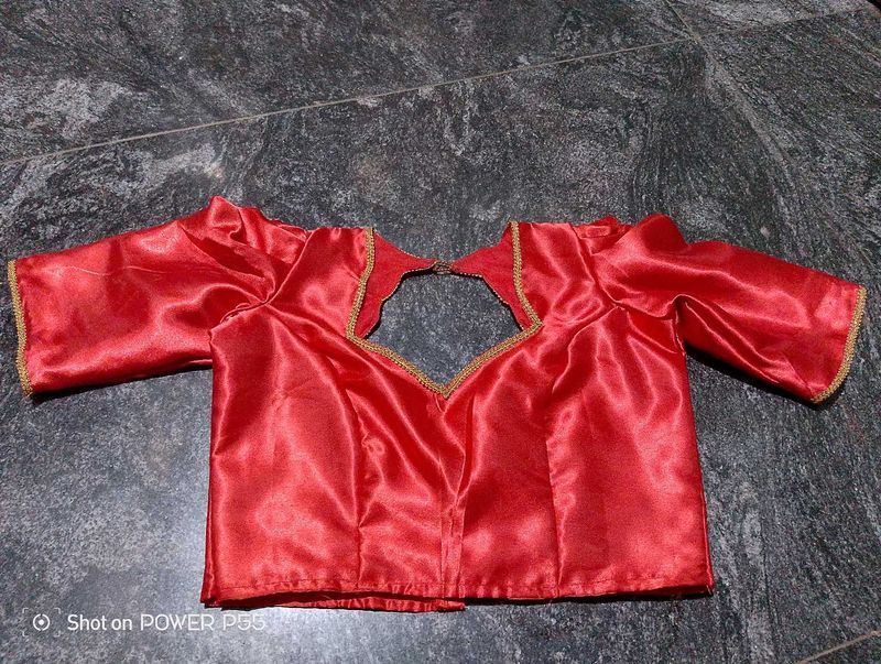 Red Readymade Saree Blouse