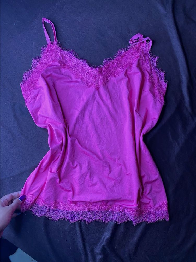 Hot Pink Lace Cami Size - L/XL
