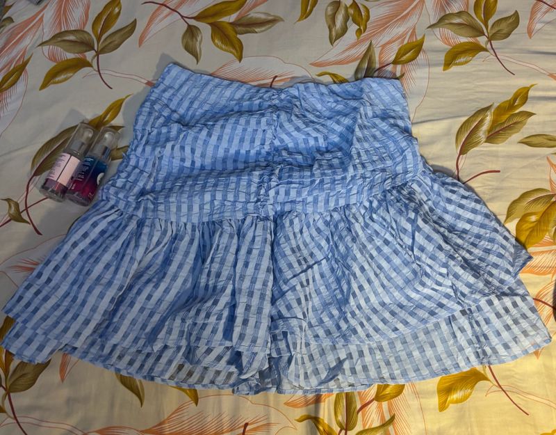 h&amp;m blue skirt