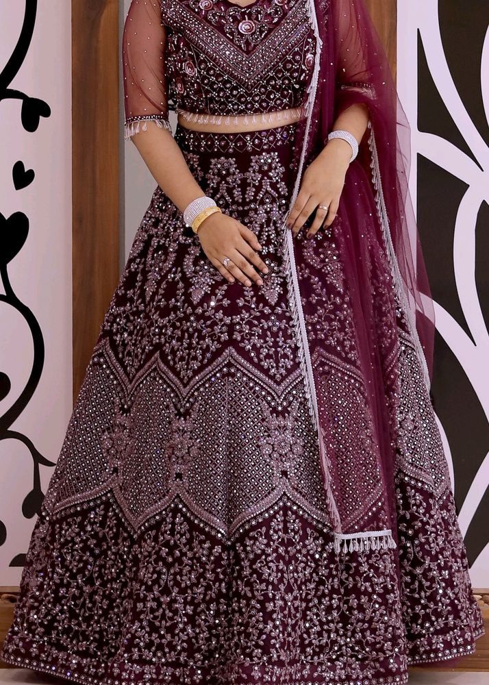 Heavy Designer Bridal Lehanga With Stones &amp; Beads