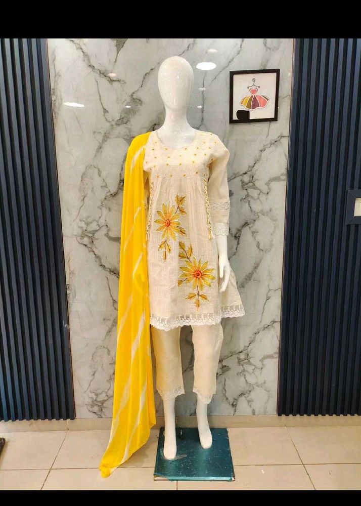 Embroidered Cord Set With Dupatta