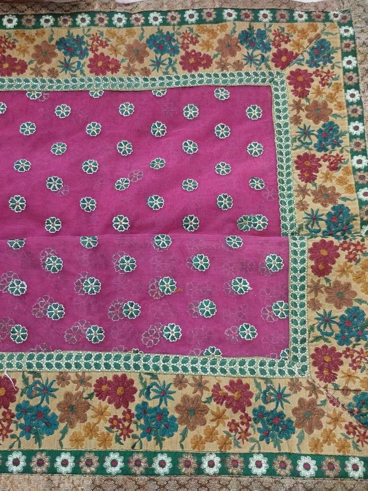 Floral net saree