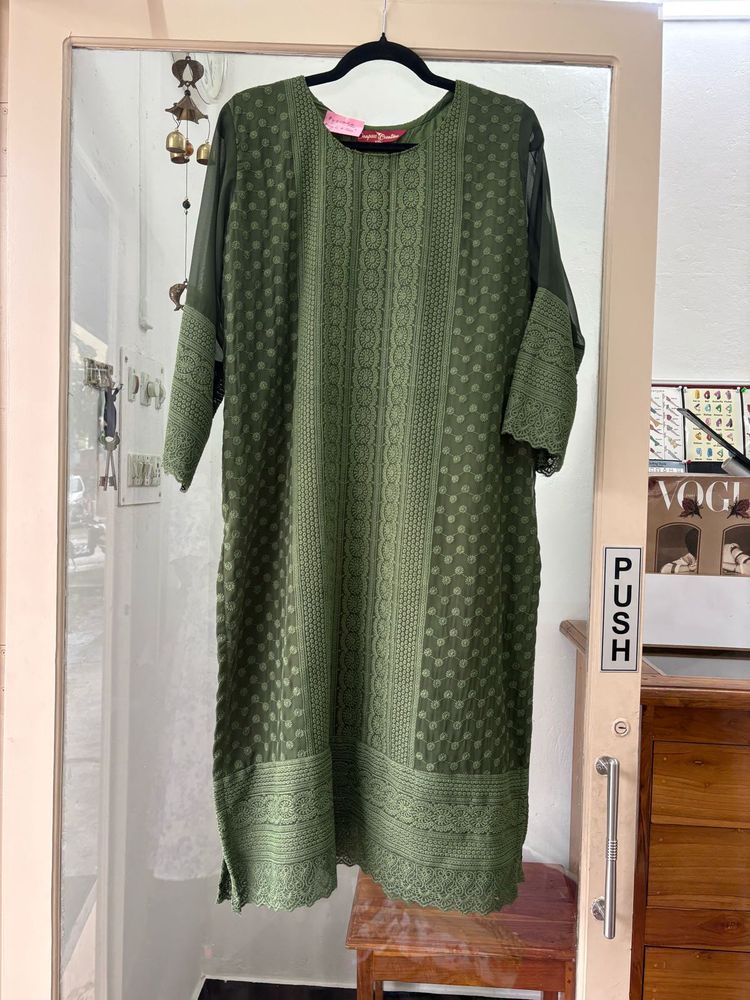 Chikan Green Kurta