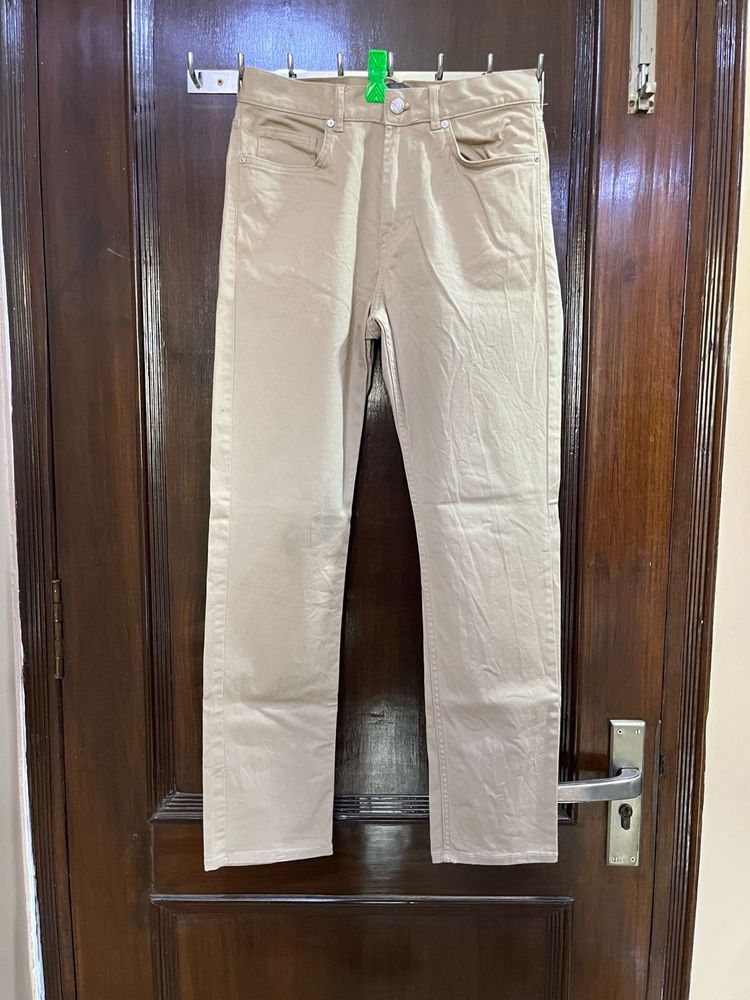 H&amp;M Beige Straight Leg Chinos