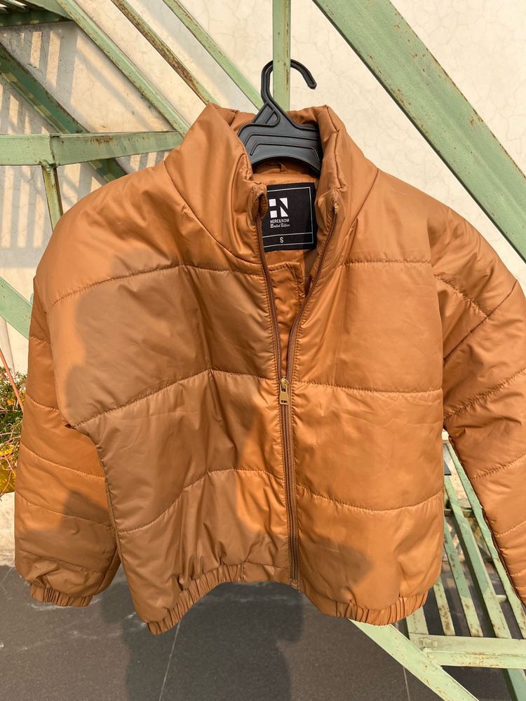 Womens full sleeve jacket rust colour