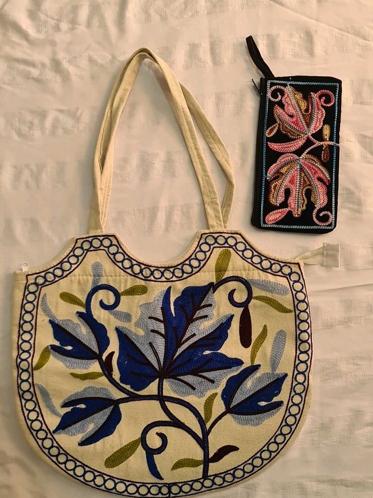Floral Handbag &amp; Wallet Set
