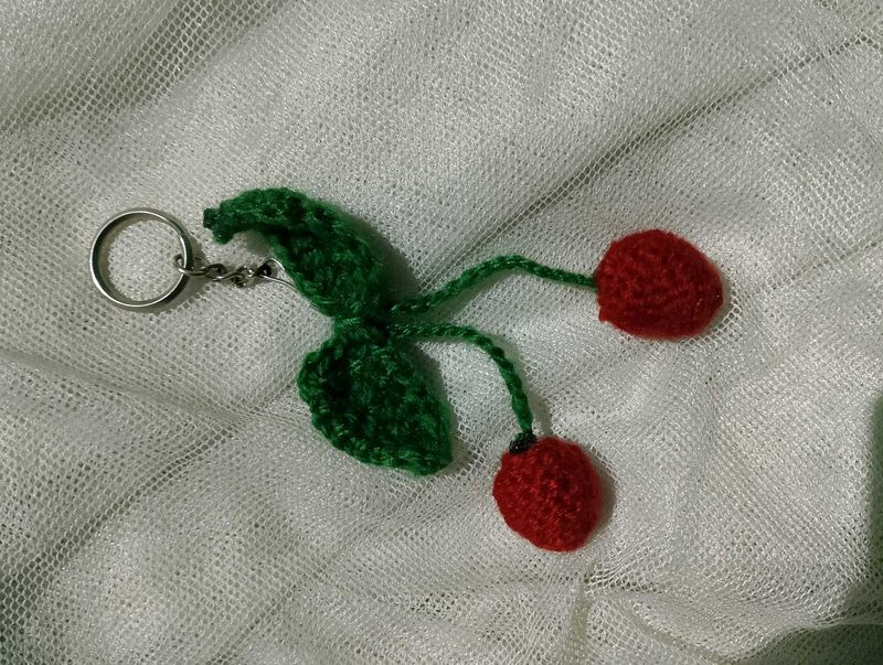 Handmade Cherry Keychain 🎀🍒
