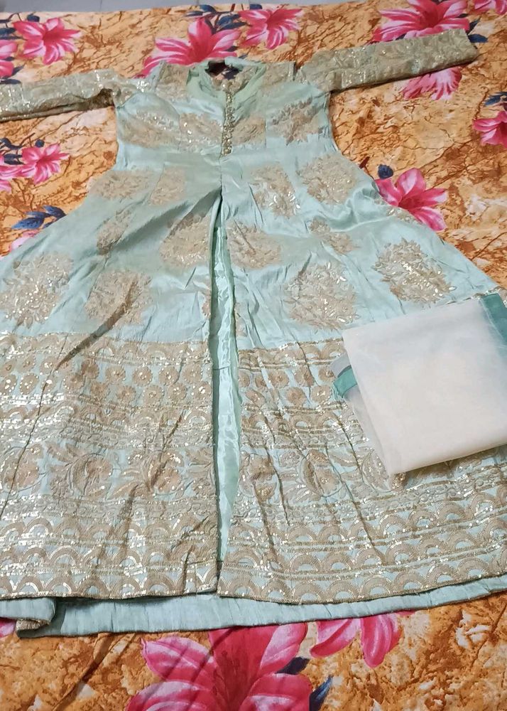 Green Party Dress With Skirt