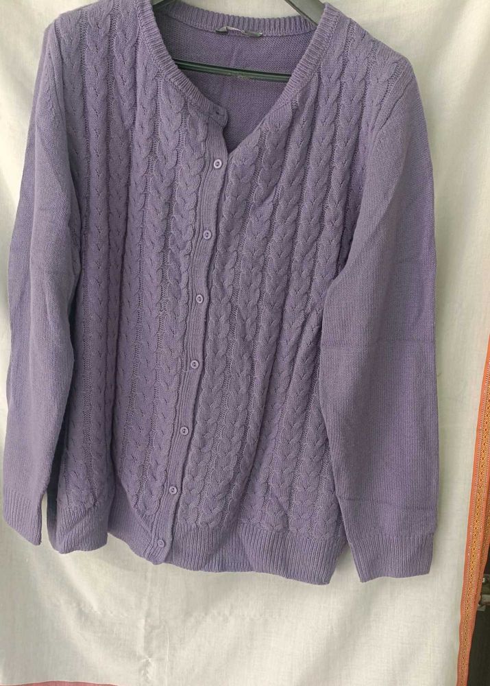 Purple Knit Cardigan