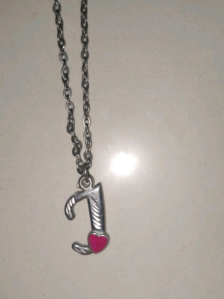 J Shape Locket N Chain