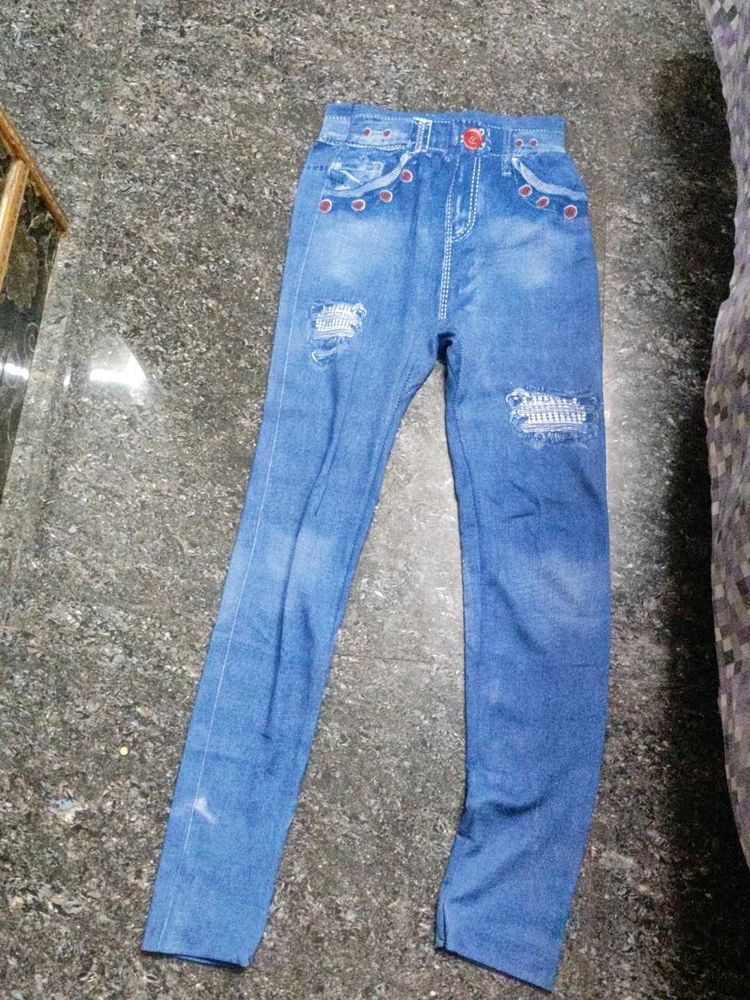 Girls Ripped Denim Jeans