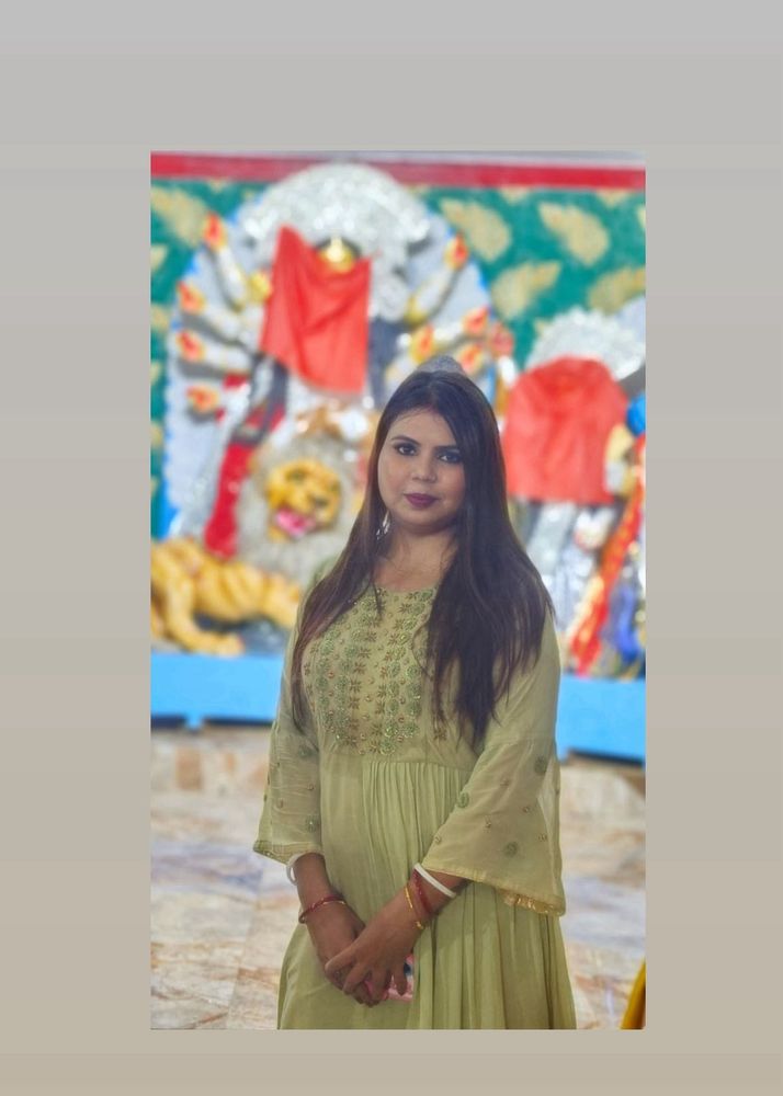 Olive Green Embroidered Dress