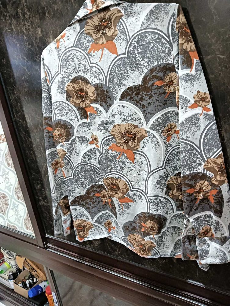 Vintage Floral Print Long Sleeve Shirt