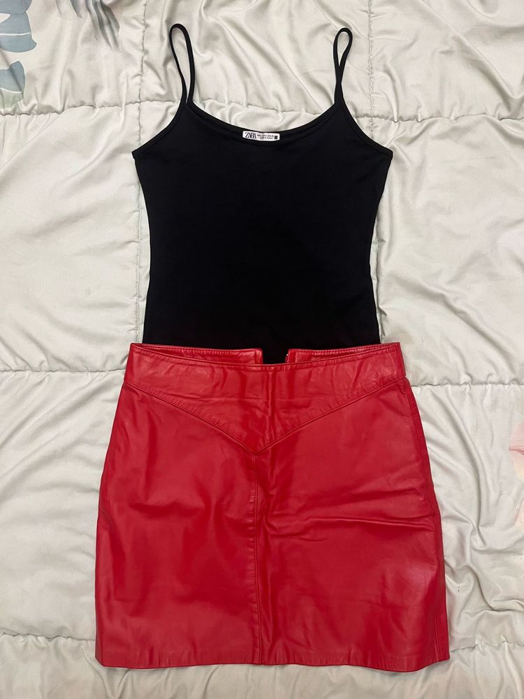 VINTAGE RED SKIRT made in australia