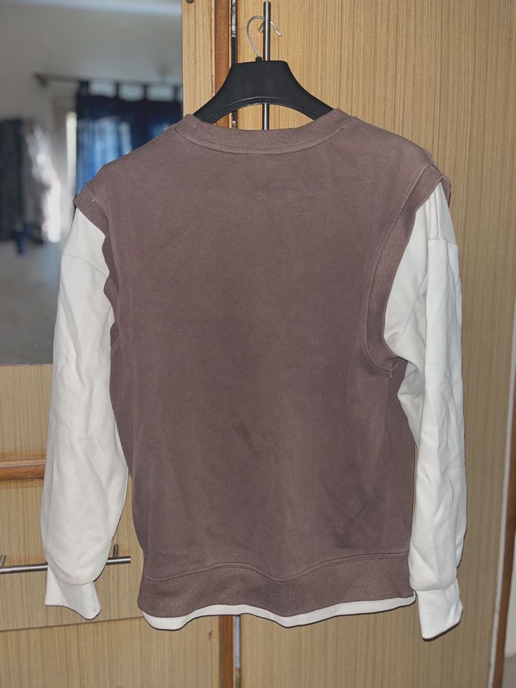Brown and White Pullover
