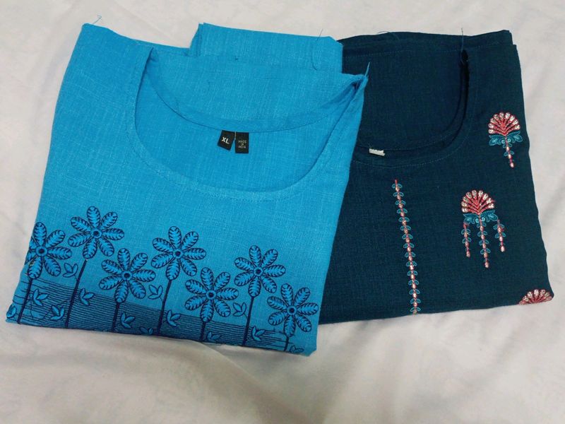CASUAL KURTA COMBO| DARK BLUE &amp;LIGHT BLU