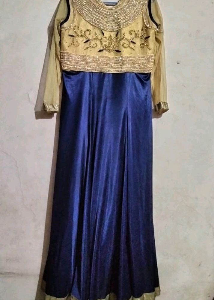 Ethnic Gown with silk and net fabric