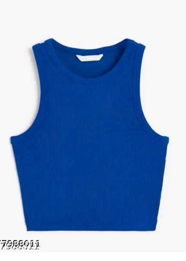 Blue Crop Tank Top