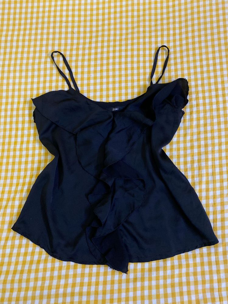 Black Ruffle Cami Top Bust 34-36