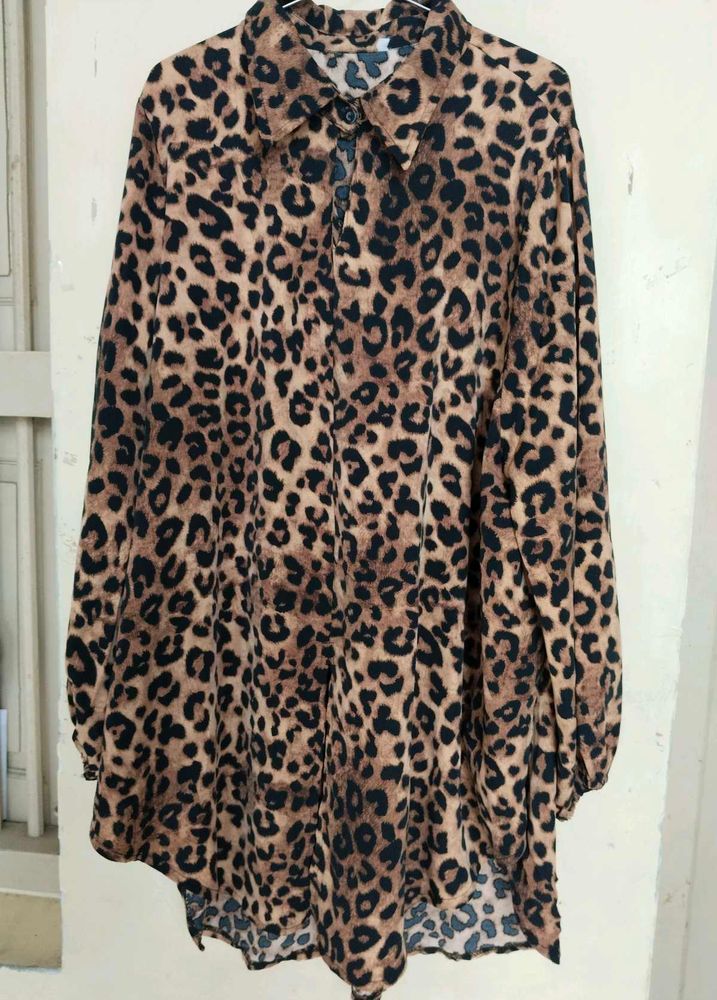 Leopard Print Tunic Top imported quality
