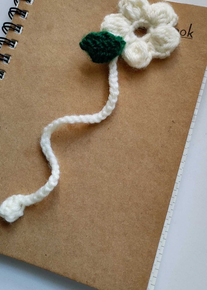 Crochet Bookmark and Flowers Pin