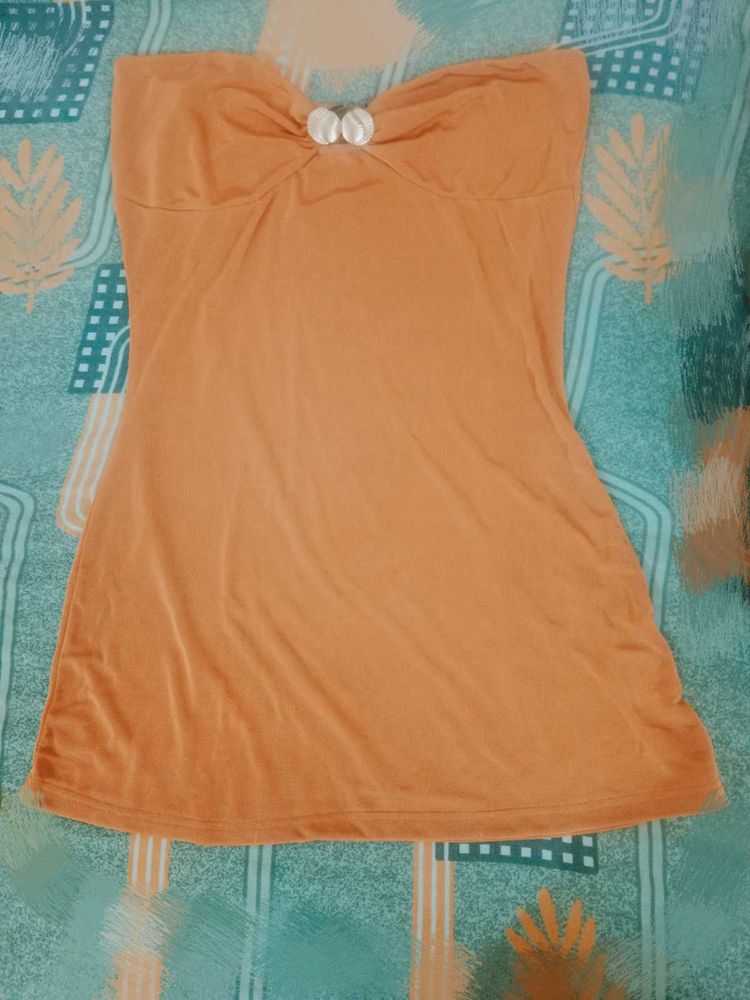 Strapless Metalic Detailed Ruched Mini sheath  Dre