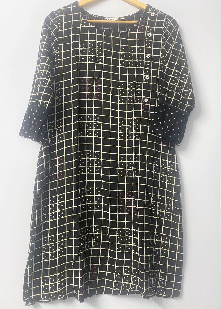 Max Classy Black Kurta