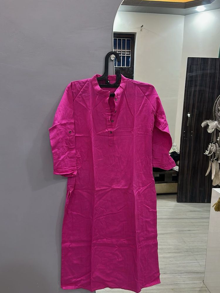 Pink Cotton Kurta