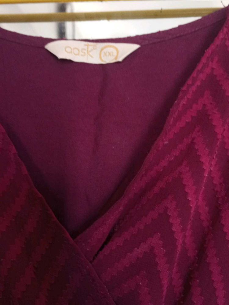 Burgundy Chevron dress
