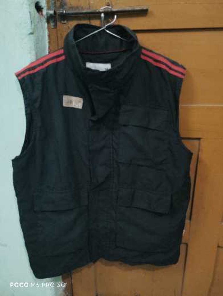 Stylish Black Vest with Red Stripes
