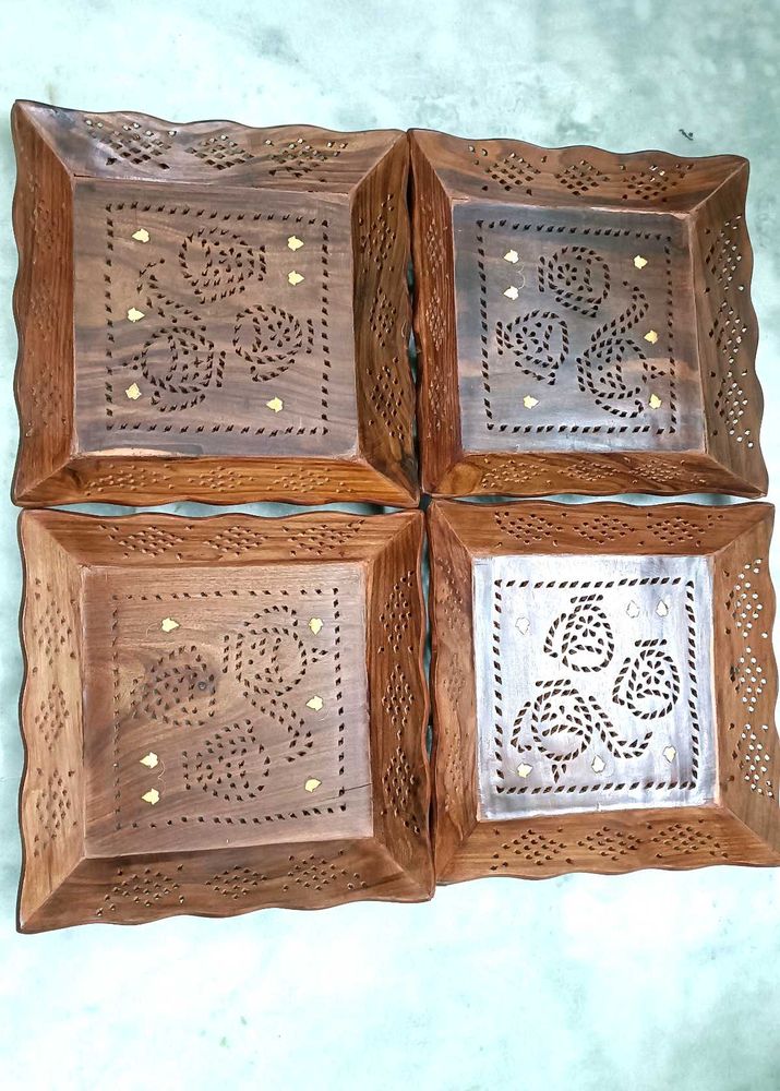 New Designer Wooden Tray Set