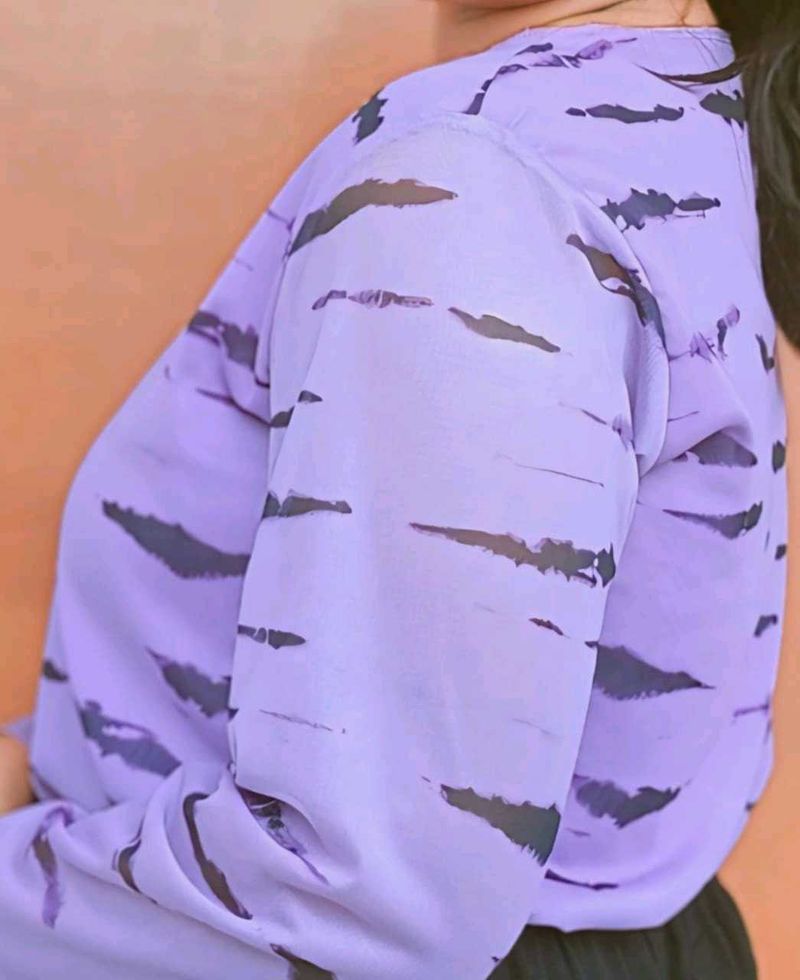 Stylish Purple Printed Top
