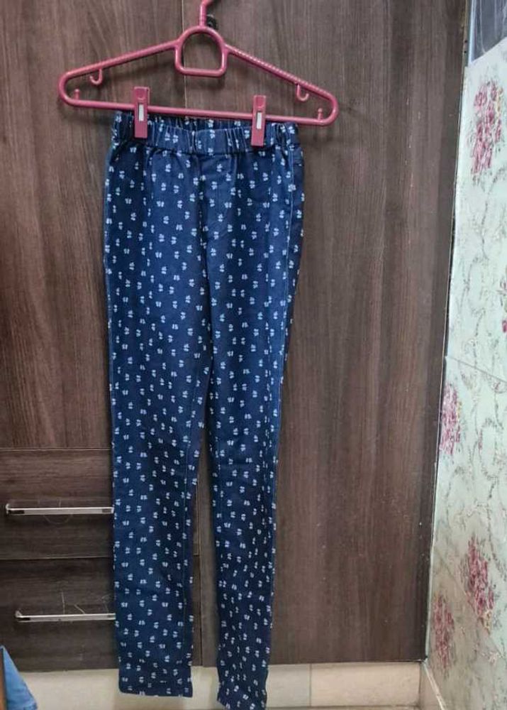 Stylish Printed Blue Jeggings