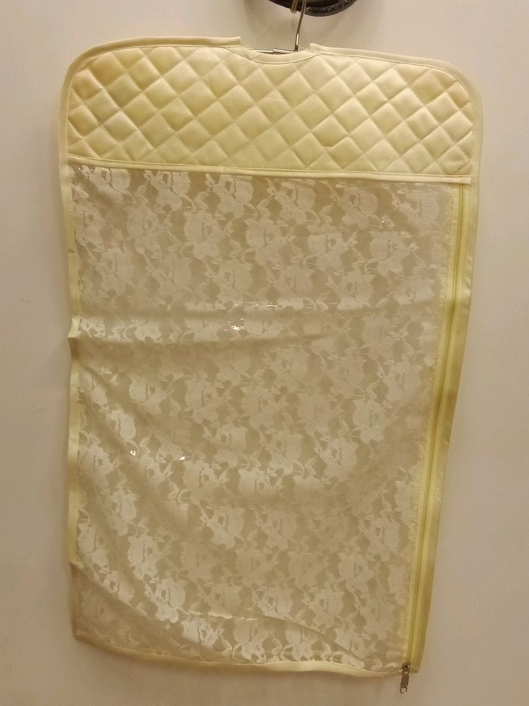 Satin Saree Cover With Net Design