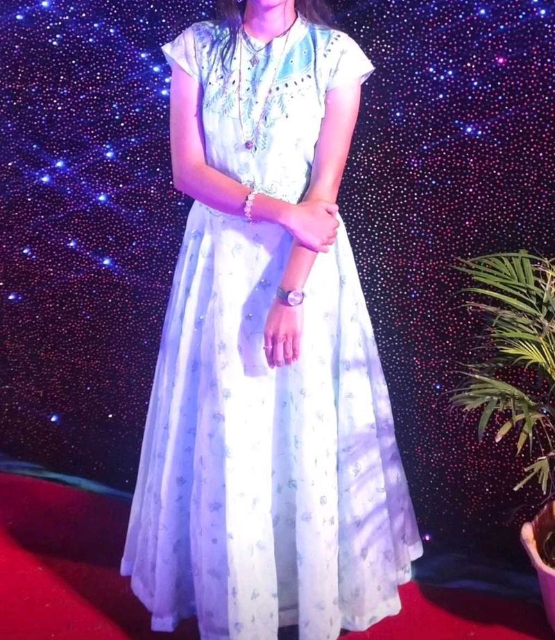 Elegant Light Blue Maxi Dress