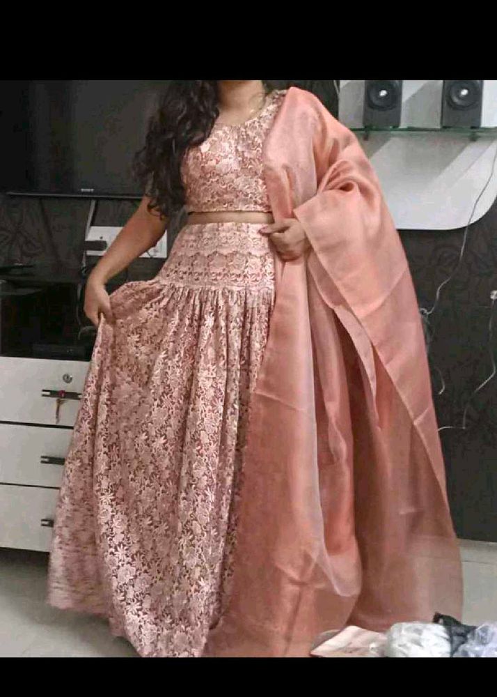 Peach Lehanga Choli
