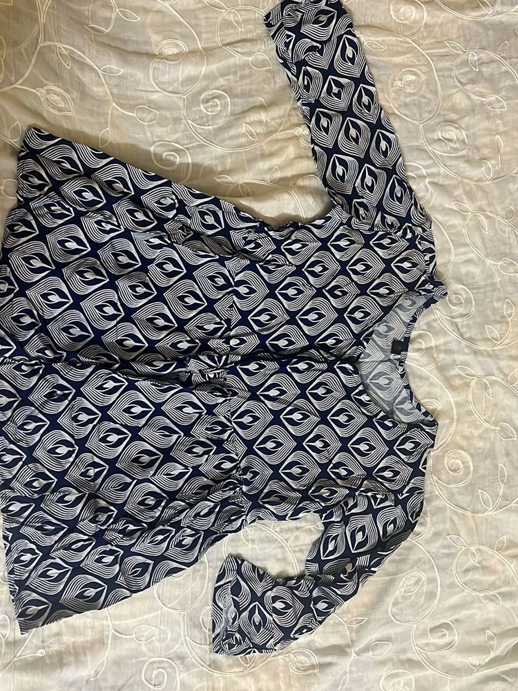 Blue Printed Top