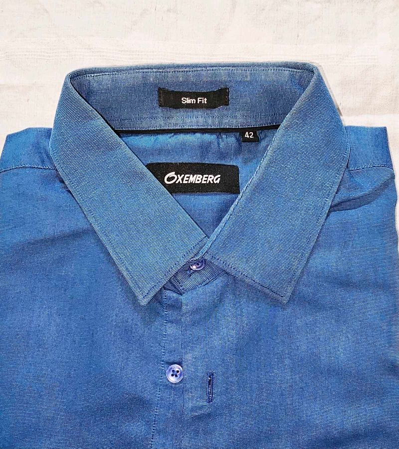 Oxemberg Slim Fit Blue Shirt