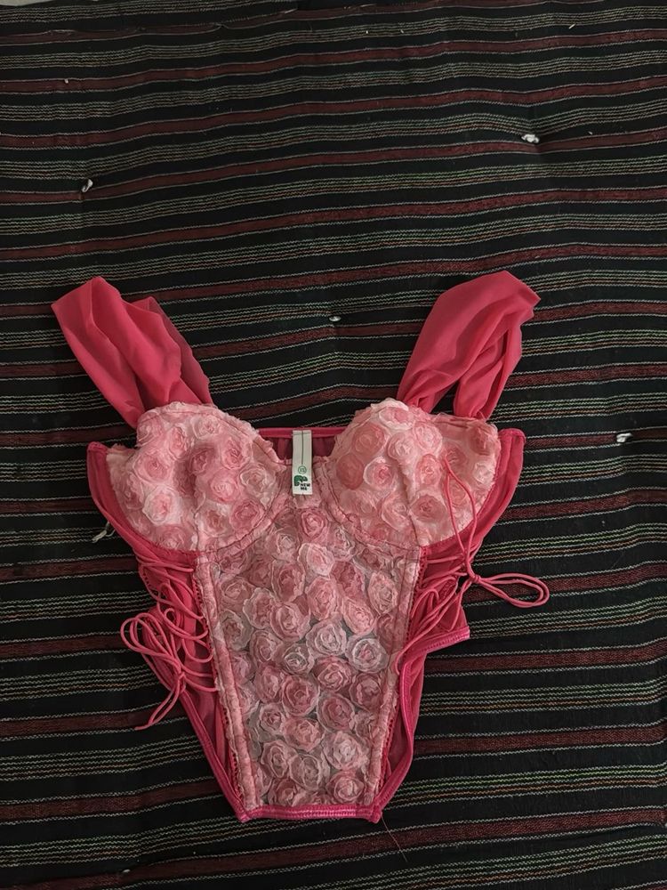 Pink Floral Bralette