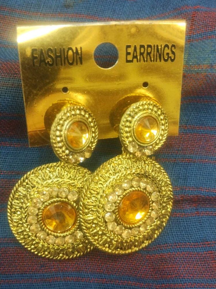 Golden Fashion Earrings