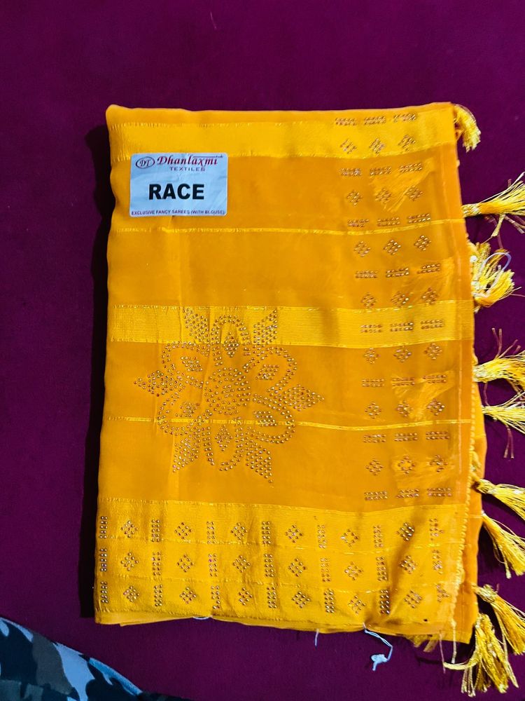 Yellow Saree New With Tag