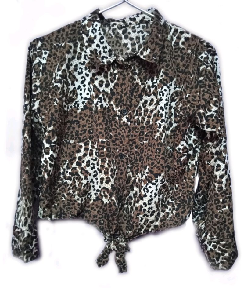 Leopard Print Crop T-shirt