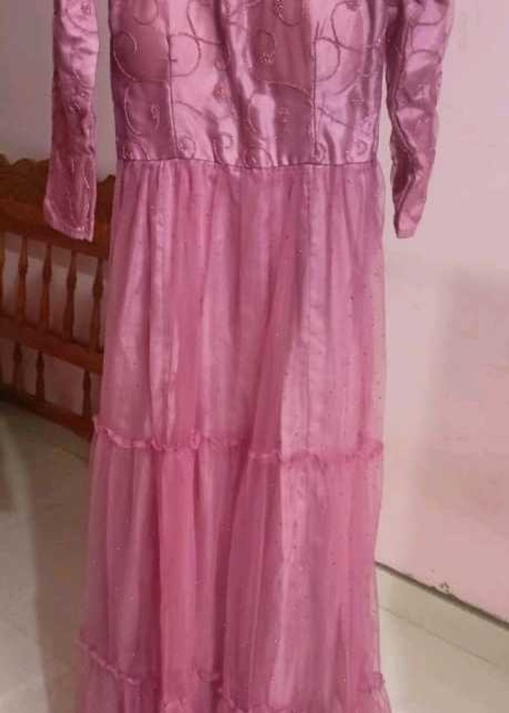 Pink Tulle Maxi Dress