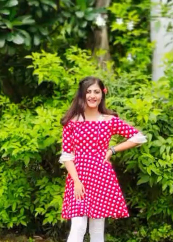 Red Polka Dot Off-Shoulder Dress