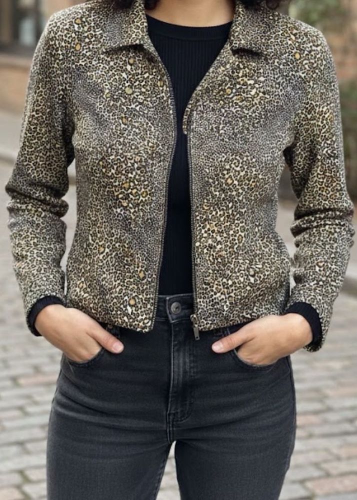 Animal Print Zip-Up Jacket