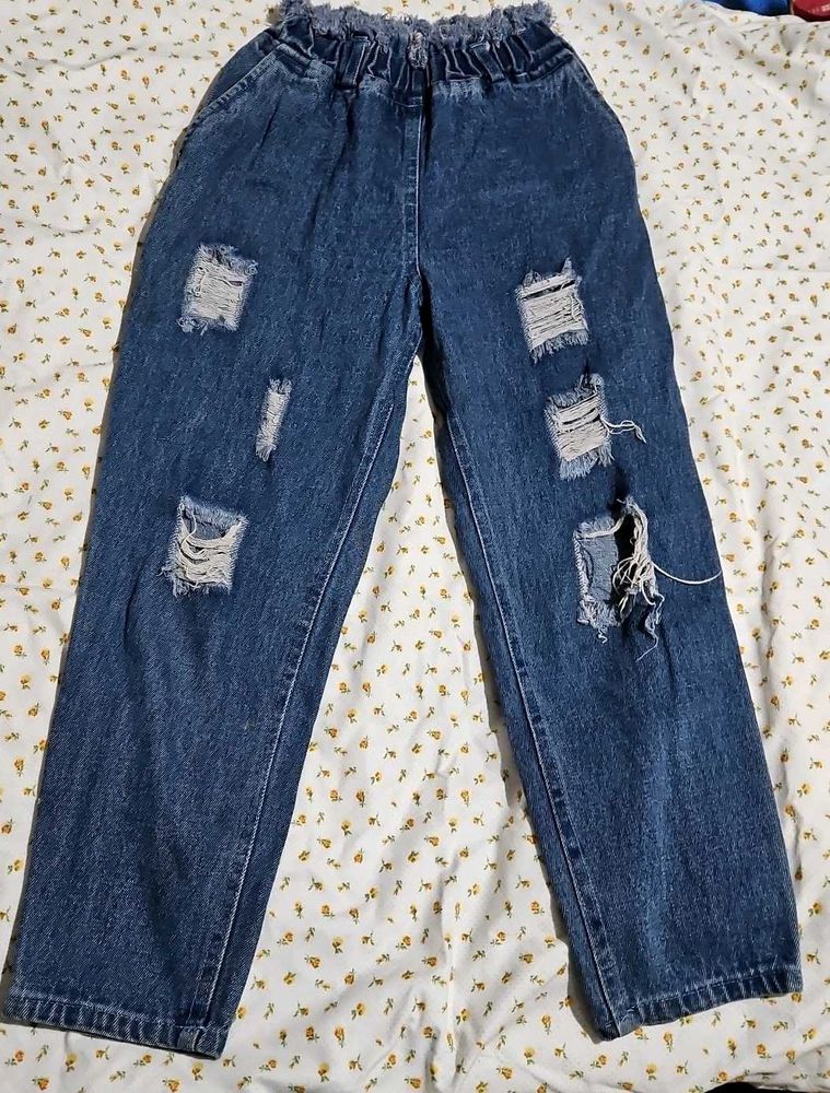 Distressed Denim Pants