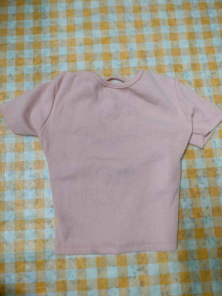 Cute Pink Backless Top