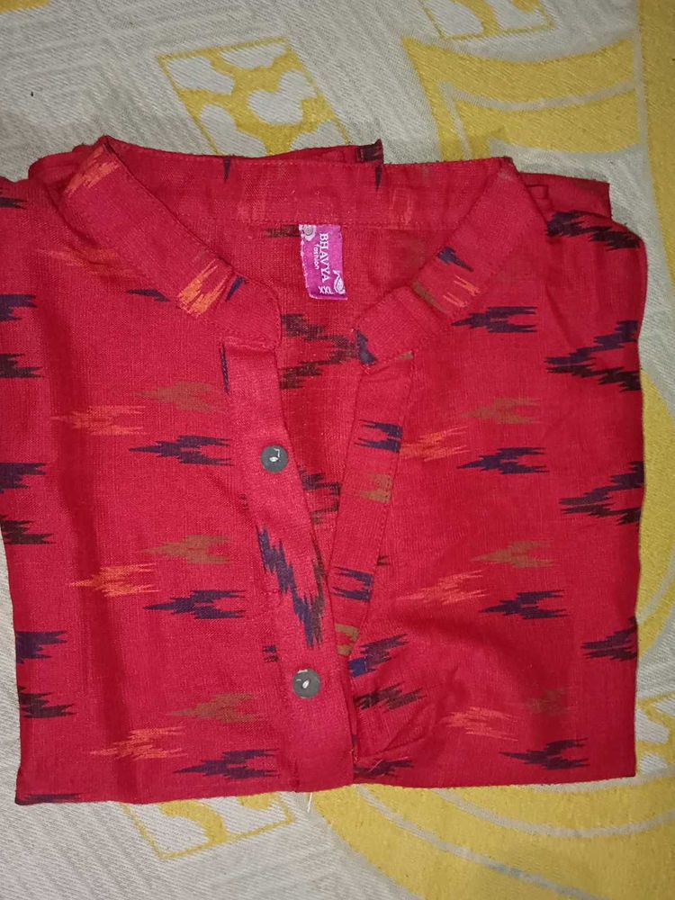 Red Printed Kurta