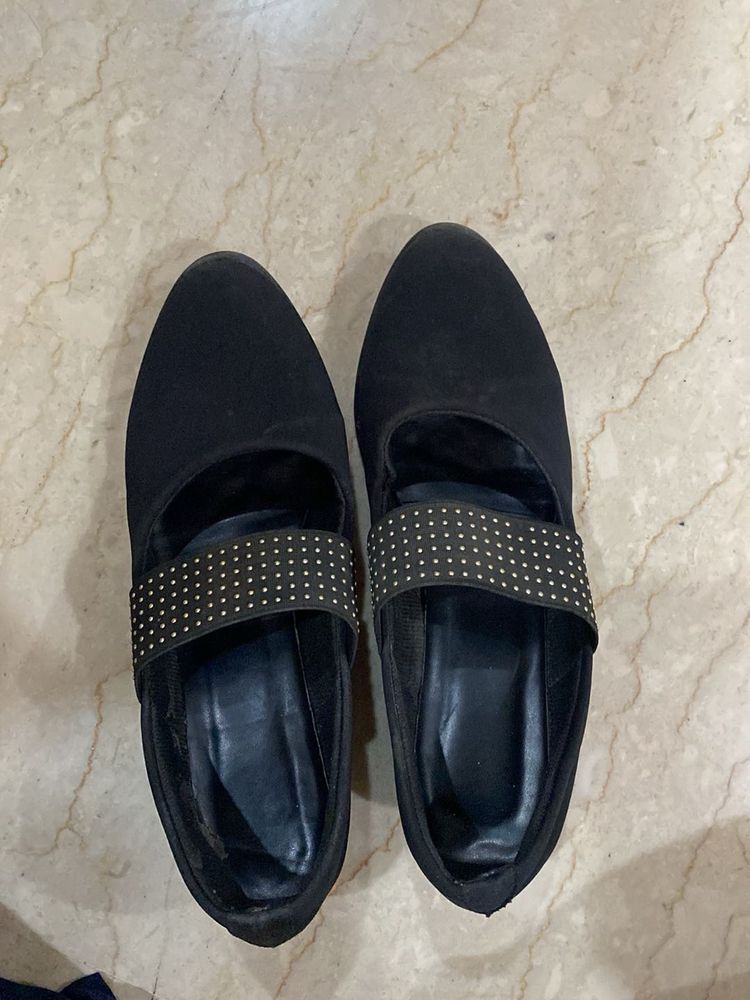 Black Formal Bellies- Wedge Heels