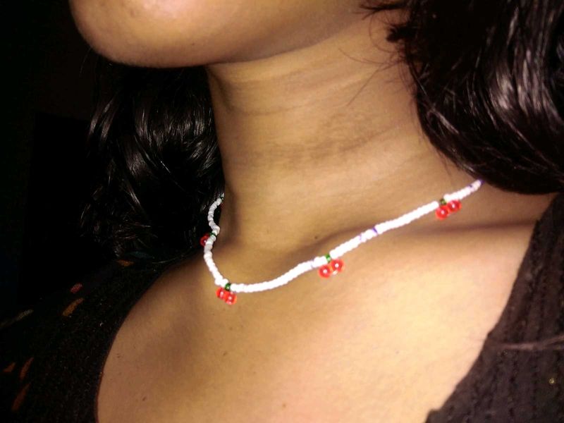 Beaded Cherry Necklace